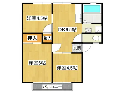 サンライフナカネ(3DK/2階)の間取り写真