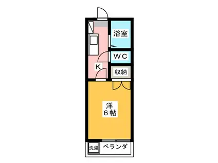 パレドールB(1K/2階)の間取り写真