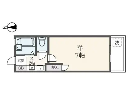 サンローゼ(1K/2階)の間取り写真