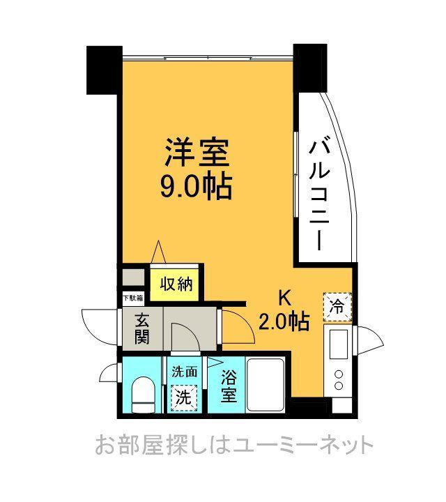 プレファランス城西(1K/2階)の間取り写真