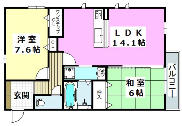 メゾンドォール・サライ(2LDK/3階)の間取り写真