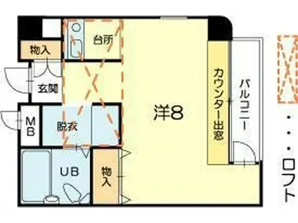 宝殿ヤングパレス2(ワンルーム/2階)の間取り写真