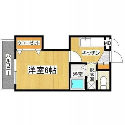 フォレストグローブ(1K/1階)の間取り写真