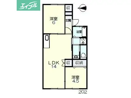 コーポラス田中(2LDK/1階)の間取り写真