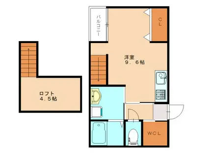 INVEST長津(ワンルーム/1階)の間取り写真