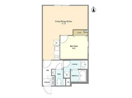 SOLASIA RESIDENCE 高円寺II(1LDK/2階)の間取り写真