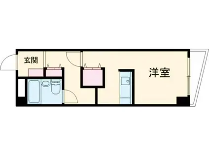 ダイヤモンドハイツ笹口(ワンルーム/4階)の間取り写真