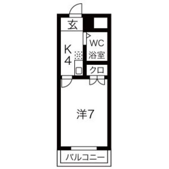 レジェンド草津南(1K/5階)の間取り写真