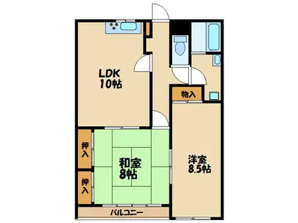 第14明智ビル(2LDK/3階)の間取り写真