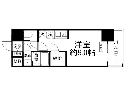 ファーストフィオーレ神戸ピアチェーレ(ワンルーム/3階)の間取り写真