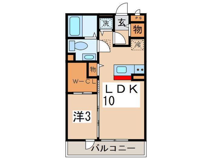 BLOSSOM GARDENI(1LDK/1階)の間取り写真
