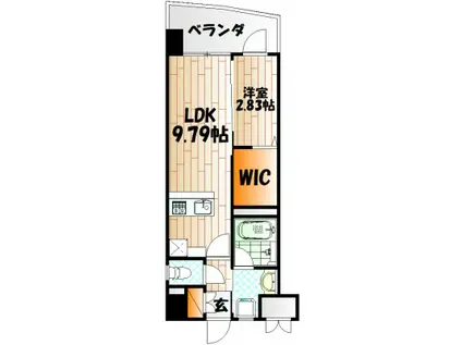 プレジデンスざ・さくら通(1LDK/8階)の間取り写真