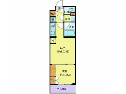 オープンブルーム渋谷本町(1LDK/4階)の間取り写真