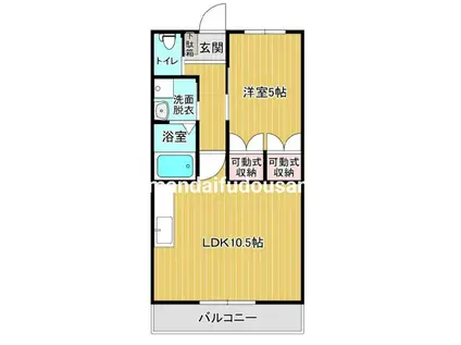 グランデハイツ平江(1LDK/1階)の間取り写真