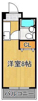 コーエイハイツ(ワンルーム/3階)の間取り写真