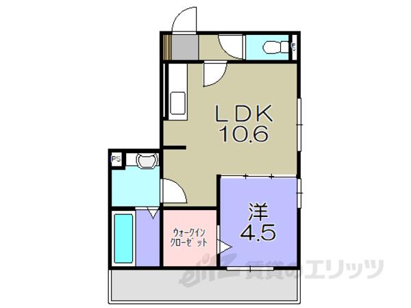 シャルール(1LDK/1階)の間取り写真