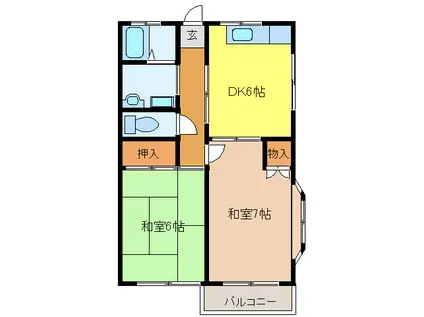 サンモール菅井(2DK/2階)の間取り写真