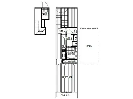 ヴィアーノ神戸上筒井通ウエスト(1K/1階)の間取り写真
