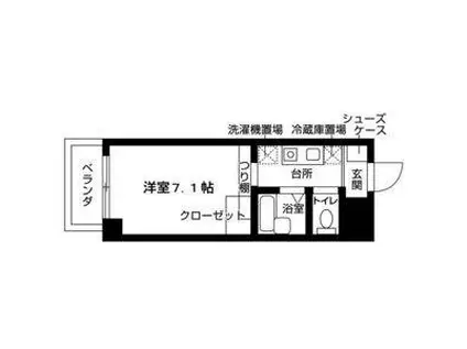 シャトー21(1K/2階)の間取り写真