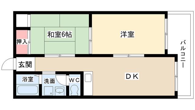 パークサイド扇(2DK/1階)の間取り写真