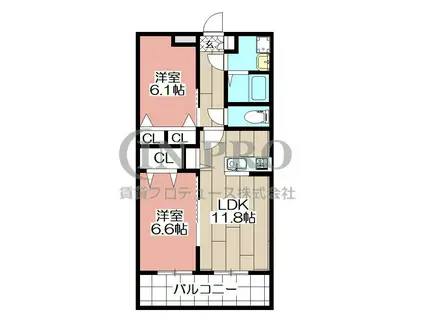 MDIブリサマリーナ花見が浜(2LDK/2階)の間取り写真