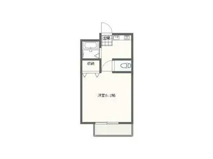 フォルサ茶屋ヶ坂(1K/2階)の間取り写真