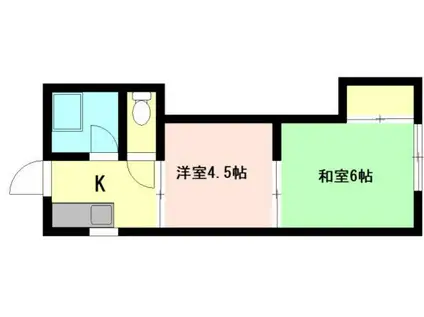 ハイツ扇(2K/1階)の間取り写真