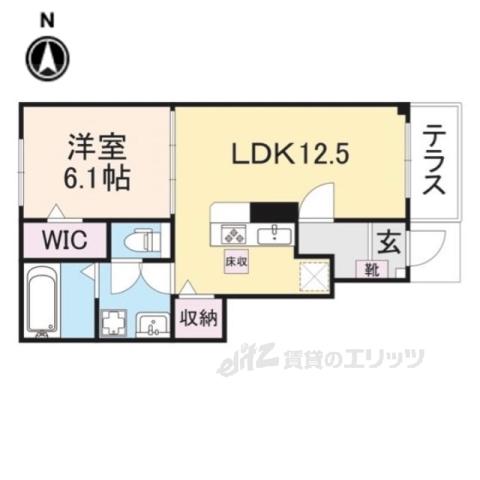 ソラーナⅡ(1LDK/1階)の間取り写真