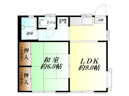 アーバン(1LDK/1階)の間取り写真