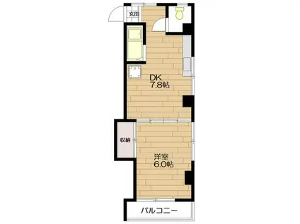 木村ハイツ(1DK/3階)の間取り写真