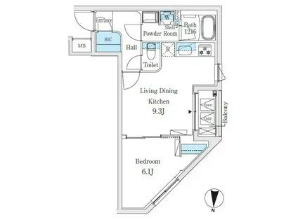 SOLASIARESIDENCE亀戸(1LDK/3階)の間取り写真