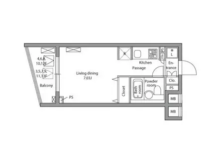 レジディア神田岩本町(ワンルーム/5階)の間取り写真