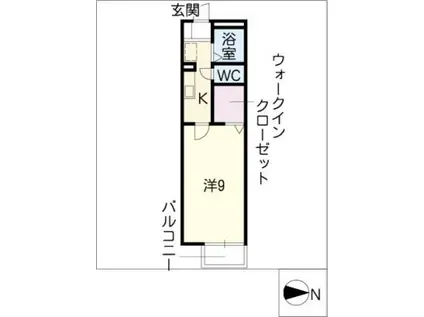 シャトレ千代ヶ丘(1K/2階)の間取り写真