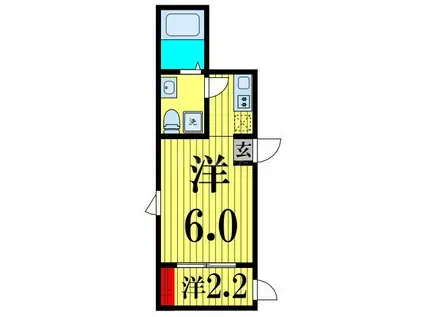 SORA西新井(1DK/1階)の間取り写真