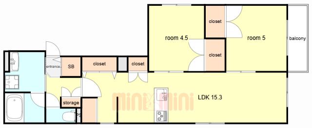 HEBEL MAISON 学文殿(2LDK/1階)の間取り写真