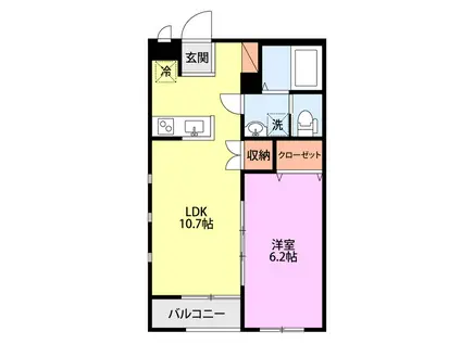 FAIR WAYS(1LDK/2階)の間取り写真