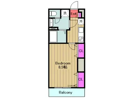 グレイス本厚木III(1K/2階)の間取り写真