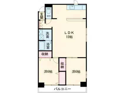 プロスペリアつくば(2LDK/1階)の間取り写真
