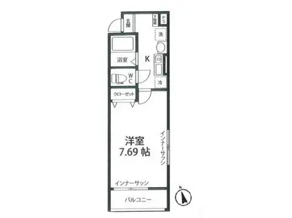 ベルガーデン常盤台II(1K/2階)の間取り写真