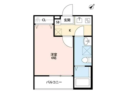 NKクレール浦和(1K/2階)の間取り写真