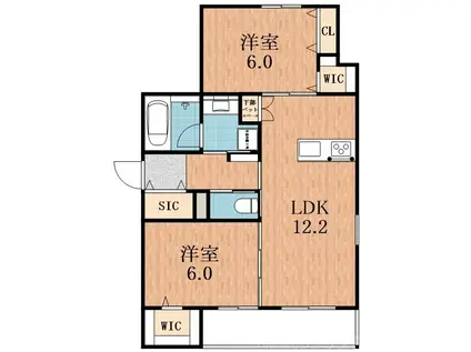 東住吉区針中野4丁目ヘーベルメゾン(2LDK/1階)の間取り写真