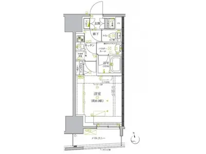 クレイシア板橋モデルノ(1K/9階)の間取り写真
