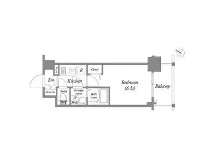 エスリード中之島ザ・コア(1K/5階)の間取り写真