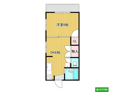 ボン・メゾンユキ(1DK/3階)の間取り写真