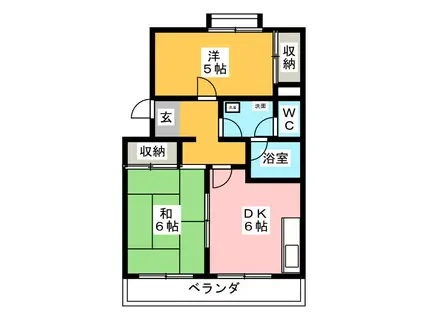 瑞光ハイツ(2DK/2階)の間取り写真