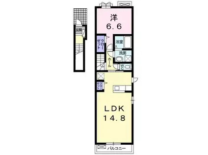 ブリーズ・K 壱番館(1LDK/2階)の間取り写真