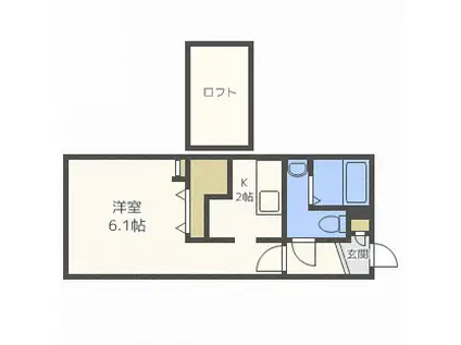 ファインブルーム学園前(1K/3階)の間取り写真