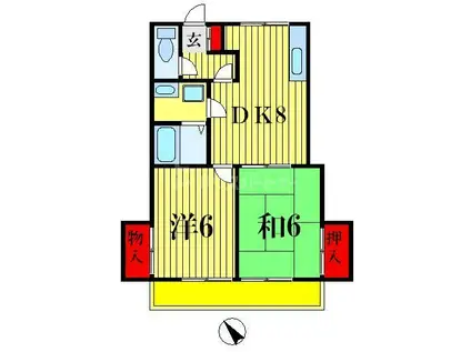 グリーンプラザTM(2DK/1階)の間取り写真