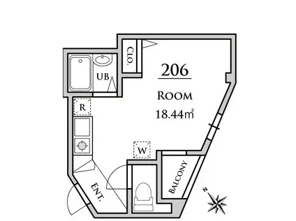 レジデンス本駒込(ワンルーム/2階)の間取り写真