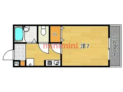 アルバマンション(1K/2階)の間取り写真